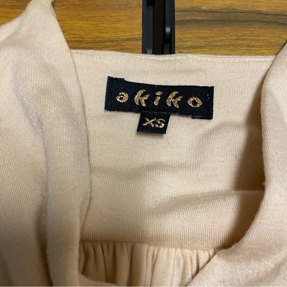 Akiko Women’s Dress XS Silk Overlay Chain Strap Flowy Feminine Neutral Fairy - Picture 5 of 13